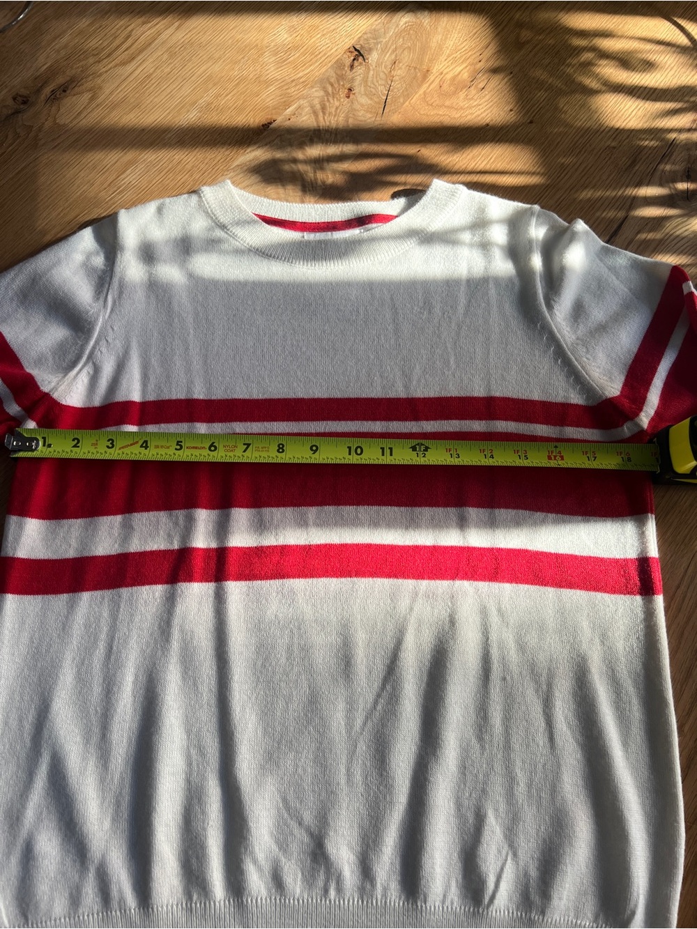 MERSEA COURT SHORT SLEEVE STRIPED SWEATER, SIZE S. - Picture 8 of 12